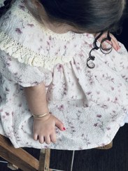 تصویر پیراهن بچگانه دخترانه یاس جنس کرپ نخ پفکی - طرح 