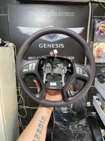 تصویر غربیلک فرمان هیوندای توسان ۲۰۱۵ نو رنگ قهوه ای Steering wheel