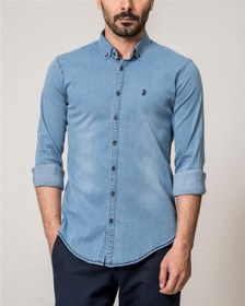 تصویر ​پیراهن مردانه جین آبی روشن Ebra 