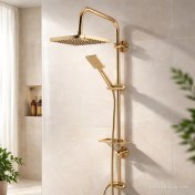 تصویر علم دوش حمام کسری مدل لاوین طلایی 