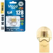 تصویر فلش مموری ویکومن VC400 G USB 3 ظرفیت 128 گیگابایت Vicco man  VC400 G USB 3 Flash Drive-128GB