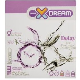 تصویر کاندوم 3عددی تاخیری دارای بنزوکایین Delay ایکس دریم X Dream Delay Condom 3pcs