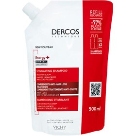 تصویر شامپو ضدریزش و تقویت‌کننده مو درکوس انرژی+ حجم 500 میلی‌لیتر ویشی Dercos Energy+ Anti-Hair Loss Shampoo Refill for Weak Hair and Sensitive Scalps 500ml 