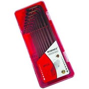 تصویر ست 9 عددی آچار آلن ستاره T بلند جعبه ای جنس S2 سایز T10 تا T50 موبینس MOBIES 