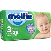 تصویر پوشک بچه مولفیکس (molfix) سایز 3 بسته 38 عددی پوشک کودک و نوزاد