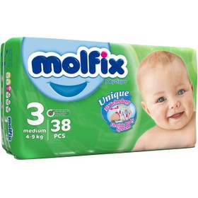 تصویر پوشک بچه مولفیکس (molfix) سایز 3 بسته 38 عددی پوشک کودک و نوزاد