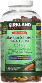 تصویر امگا ۳ کرکلند ۱۲۰۰ mg (۳۲۰ عددی) Kirkland Signature 100% Wild Alaskan Salmon Oil 90 EPA 110 DHA 1200mg - 320 Softgels