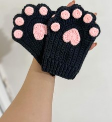 تصویر دستکش گربه ای دستبافت 