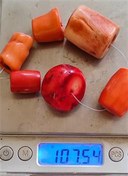 تصویر صد و هفت گرم مهره مرجان اصل 