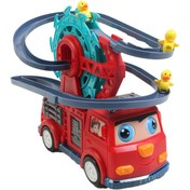 تصویر ماشین اسباب بازی آتش نشانی موزیکال با سرسره 