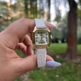 تصویر ساعت دخترانه باوک (BAOKE) بند چرمی صفحه سفید 