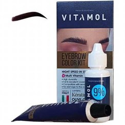 تصویر کیت رنگ ابرو ویتامول Vitamol رنگ قهوه ای روشن شماره B حجم 30ml 