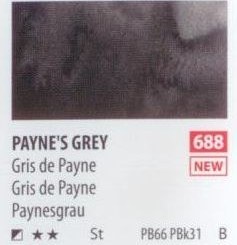 تصویر آبرنگ فوق آرتیست شین هان PWC سری B رنگ (PAYNE`GREY 688) 