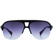 تصویر عینک آفتابی مردانه بالدینینی مدل 1412 | فریم مشکی مستطیلی با لنز دودی UV400، ساخت ایتالیا 