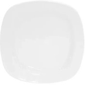 تصویر بشقاب تخت میوه خوری چینی زرین مربع سفید (سایز 20) Zarin Iran Hoteli-Quattro White 1 Piece FDC Flat-Plate 20