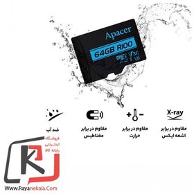 تصویر کارت حافظه microSDXC اپیسر مدل V30 کلاس 10 استاندارد UHS-I U3 سرعت 100MBps ظرفیت64گیگابایت به همراه آداپتور SD 