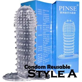 تصویر کاندوم ژله‌ای خاردار مدل پنیس مدل A Condom Reusable PINSE A