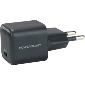 تصویر آداپتور 20وات پاورولوژِی با قابلیت شارژ PD Powerology Ultra-Compact Charger PD 20W EU