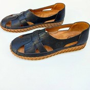 تصویر کفش طبی زنانه کیاطب کد 182 چرم مصنوعی رنگ مشکی و گردویی سایز ۳۸ تا ۴۱ 