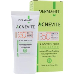 تصویر ضدآفتاب فلوئید آکنویت بژ طبیعی درمالیفت مناسب برای پوست چرب 