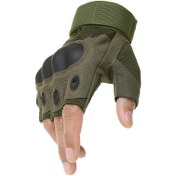 تصویر دستکش تاکتیکال نیم انگشتی اوکلای - کرمی ا OAKLEY Half-finger gloves OAKLEY Half-finger gloves