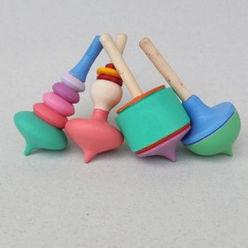 تصویر فرفره چوبی رنگی 113 