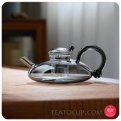 تصویر ست قوری و فنجان پیرکس دودی 