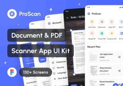 تصویر اپلیکیشن اسکنر اسناد پرواسکن | ProScan App UI Kit 