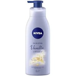 تصویر لوسیون بدن انگلیسی نیوآ Nivea Vanilla and Almond Oil با رایحه وانیل و روغن بادام مناسب پوست خشک 400 میل 