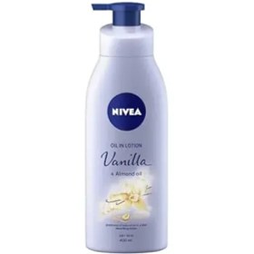 تصویر لوسیون بدن انگلیسی نیوآ Nivea Vanilla and Almond Oil با رایحه وانیل و روغن بادام مناسب پوست خشک 400 میل 