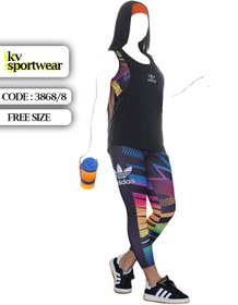 تصویر ست نیم تنه لگ و کاور ورزشی زنانه adidas کد 002 adidas womens leg and cover torso set code 002