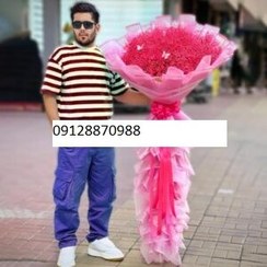 تصویر دسته گل طبیعی ژیپسوفیلا قرمز 