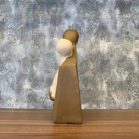 تصویر مجسمه زوج قلبی سایز بزرگ کد ۲۲۰۸ قهوه ای نسکافه ای 