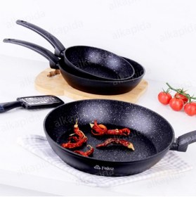 تصویر تابه سیاه `تابه 3 Granite Pan Set با القاء Tro Falez 