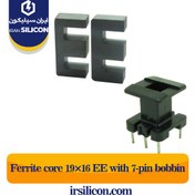 تصویر هسته فریت 19*16 EE و قرقره 7 پین Ferrite core 19×16 EE with 7-pin bobbin