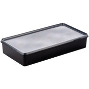 تصویر ظرف کیترینگی ماکروویوی مشکی طب پلاستیک 2000 با درب شفاف catring black microwable big dishes with lid