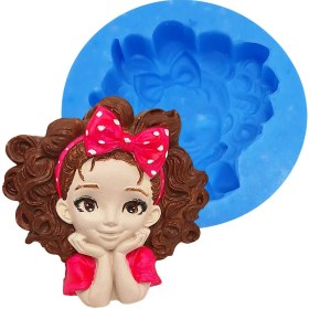 تصویر قالب سیلیکونی دختر مو فرفری 