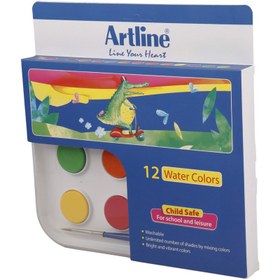 تصویر آبرنگ 12 رنگ آرت لاین Artline NO.820W12 Artline NO.820W12 Watercolor