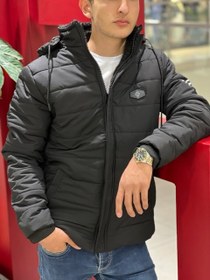 تصویر کاپشن برزنتی ضخیم مشکی کد۶۴ Thick black canvas jacket code 64