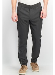 تصویر شلوار چینی مردانه با فیت هویج و نوار کناری، خاکستری ملانژ برند selected Men Carrot Fit Side Stripe Chino Pant, Grey Melange