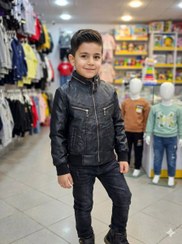 تصویر کت چرم اسپرت زیپ دار داخل آستر خز سایز 2تا 12 سال - سایز 