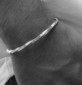 تصویر بنگل پیچی نقره ای مدل قلب من 