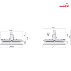 تصویر چراغ سقفی کارگاهی 200 وات LED گلنور مدل مریخ 2-i 