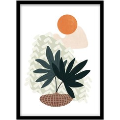 تصویر تابلو دکوراتیو مدل نقاشی مدرن گلدان کد 2110 