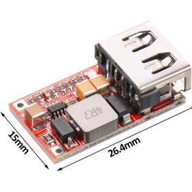 تصویر ماژول کاهنده ولتاژ 6 تا 24 ولت به 5 ولت با خروجی USB مدل HW-384 BOARD MODULE DC-DC CONVERTER 6-24V TO 5V 3A HW-384