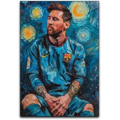 تصویر تابلو شاسی گوفی مدل فوتبالی بارسلونا مسی طرح Messi کد GOK24 