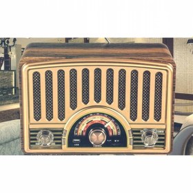 تصویر رادیو کلاسیک، رادیو شارژی قابل حمل با قابلیت های فوق العاده،قابلیت نصب فلش مموری و USB، پشتیبانی از بلوتوث، دارای صدای استریو و با کیفیت | مدل 1928 
