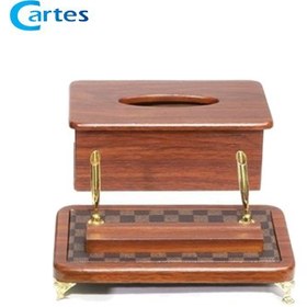 تصویر ست رومیزی مدیریتی 17 تیکه قائم کد 917P رنگ قهوه ای Ghaem 917P Leather 17 Pieces Desktop Office Set