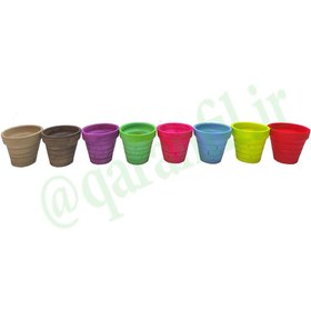 تصویر گلدان سفالی رنگی 