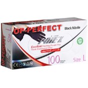 تصویر دستکش نیتریل مشکی سایز لارج 
